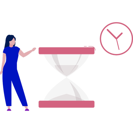 Girl starts hourglass  Illustration