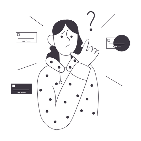Girl Stressed about infected files Illustration