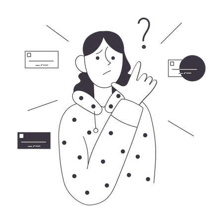 Girl Stressed about infected files  Illustration