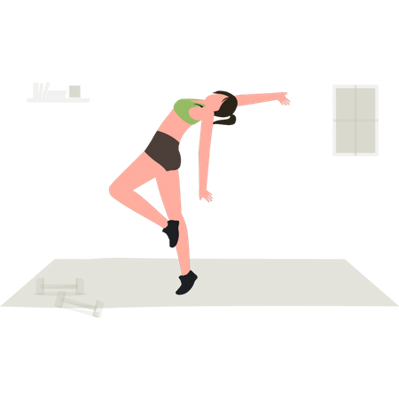 Girl Stretching Illustration