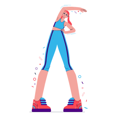 Girl Stretching after workout  Illustration