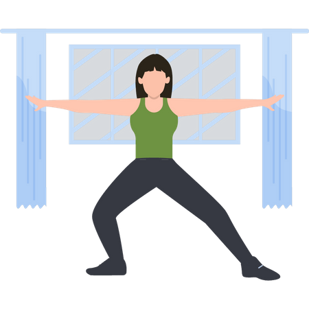 Girl stretching arms  Illustration