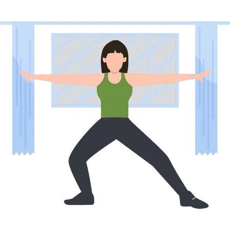 The Girl Is Exercising Illustration
