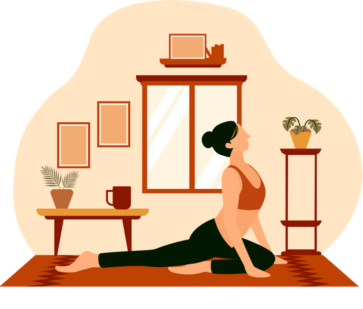 Girl stretching back  Illustration