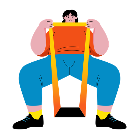 Girl stretching band  Illustration