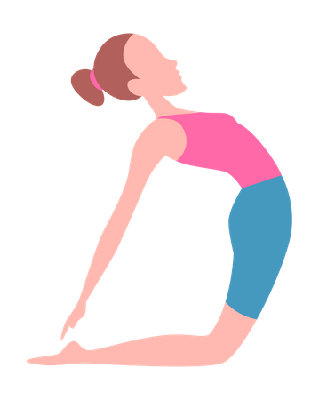 Girl stretching body Illustration