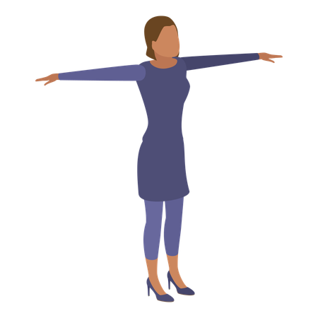 Girl stretching her arms  Illustration