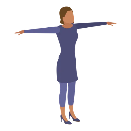 Girl stretching her arms  Illustration