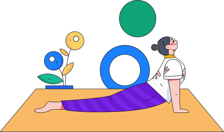Girl stretching her body  Illustration