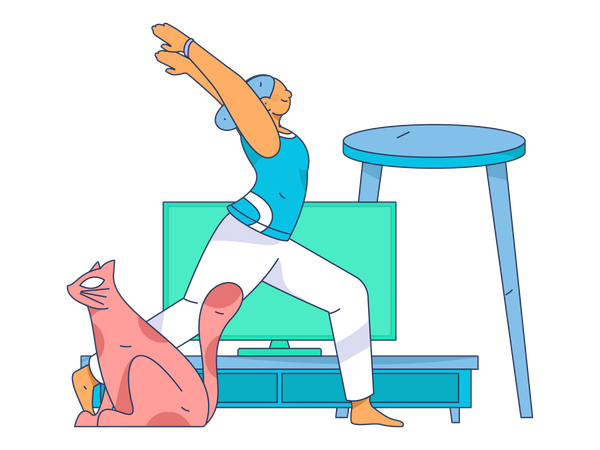 Girl stretching her body  Illustration