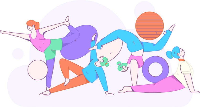 Girl stretching her body  Illustration