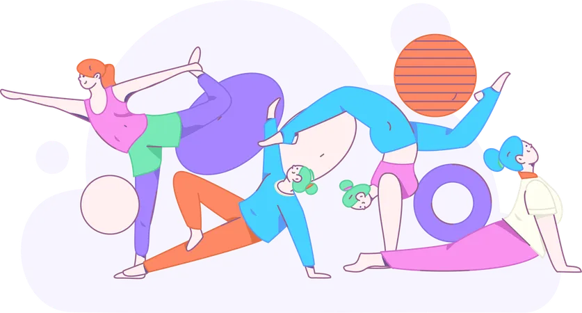 Girl stretching her body  Illustration