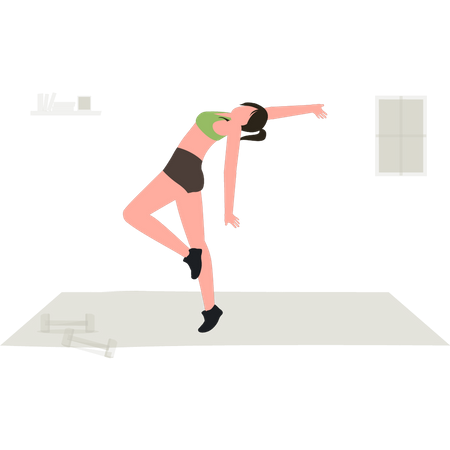 Girl Stretching  Illustration