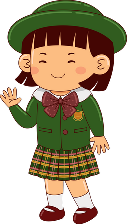 Girl Student In School Uniform  Illustration