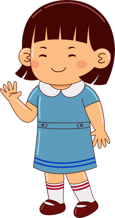 Girl Student In School Uniform  Illustration