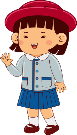 Girl Student In Uniform  Illustration