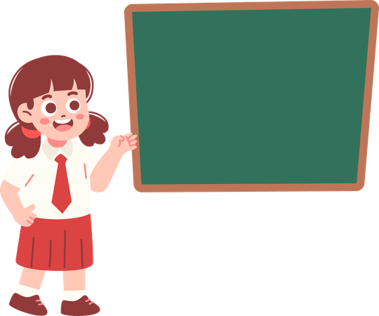 Girl Student Presenting  Illustration