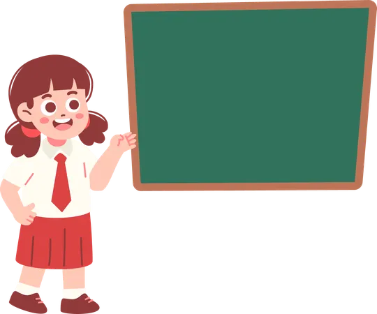 Girl Student Presenting  Illustration