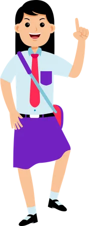 Girl Student Wearing Uniform Illustration