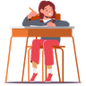 illustration for sitting on school bench