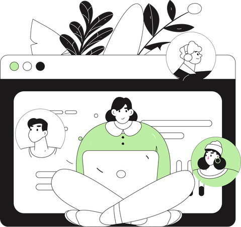 Girl submitting digital form  Illustration