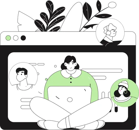 Girl submitting digital form  Illustration