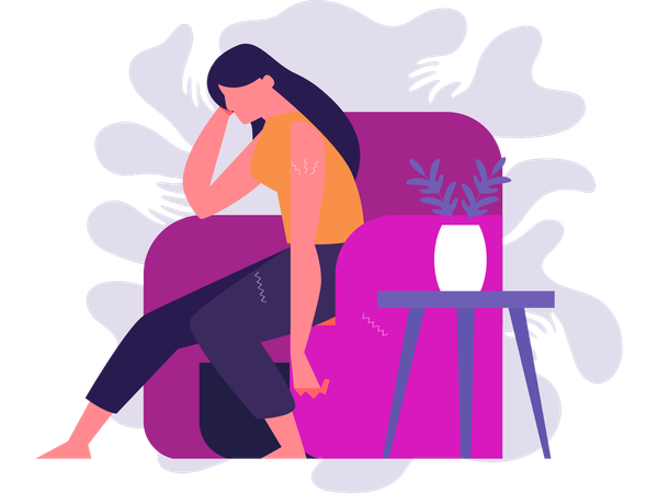 Girl suffering Mental disorder  Illustration