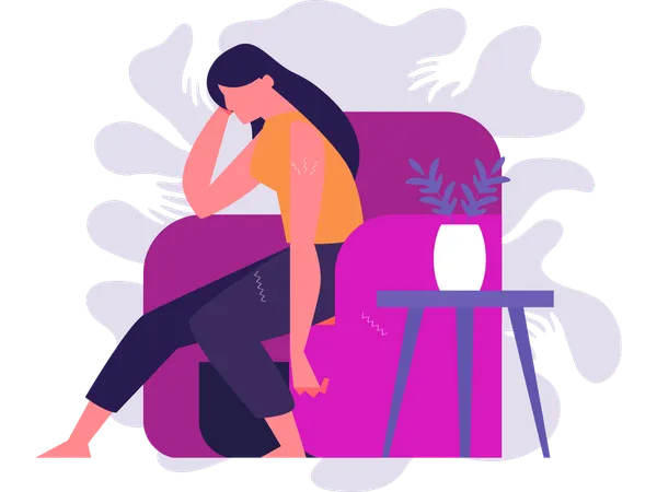 Girl suffering Mental disorder  Illustration