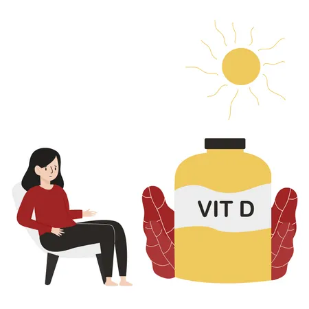 Flat Design People Sitting On Chair While Sunbathing To Reach Vitamin D Flat Design Concept Of Healthy Sunbathing Illustration