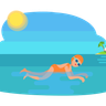 illustrations for girl swimming
