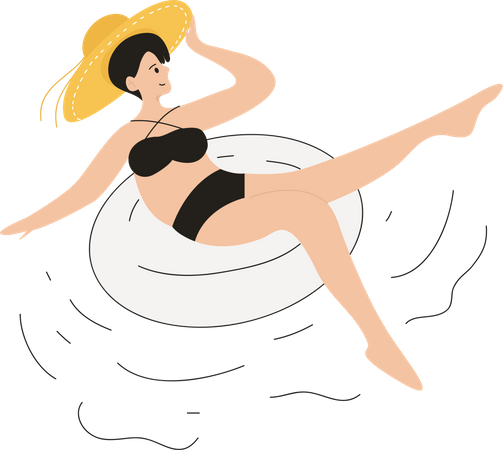 Girl swimming  Illustration