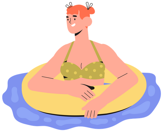 Girl swimming  Illustration