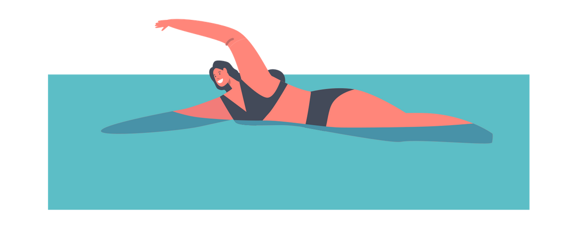 Girl swimming in pool  Illustration