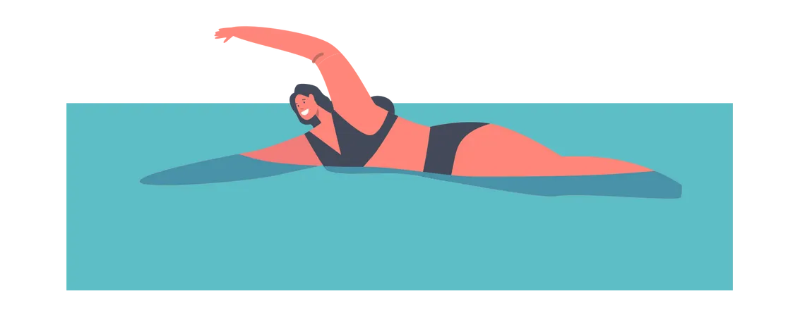 Girl swimming in pool  Illustration