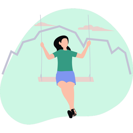 Girl swinging  Illustration