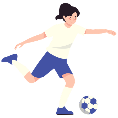 Girl swinging leg to kick  Illustration