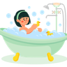 girl taking bath