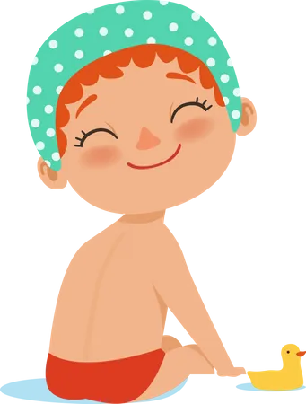 Girl taking bath  Illustration