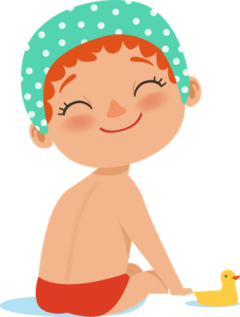 Girl taking bath  Illustration