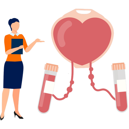 Girl taking blood samples  Illustration