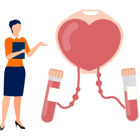 Girl taking blood samples  Illustration