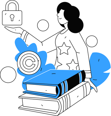 Girl taking book security  Illustration