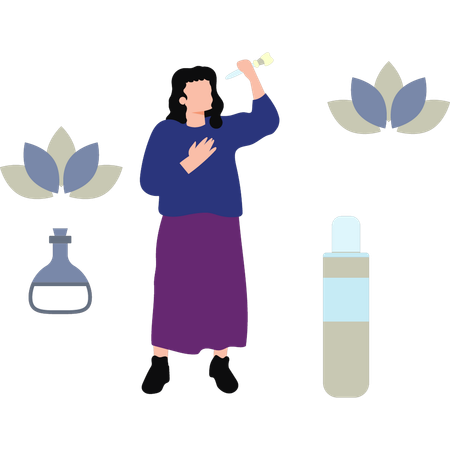 Girl Taking Care Of Her Skin  Illustration