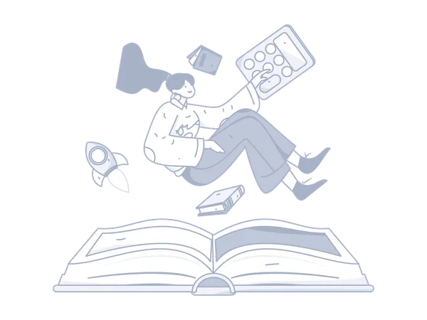 Girl taking education  Illustration