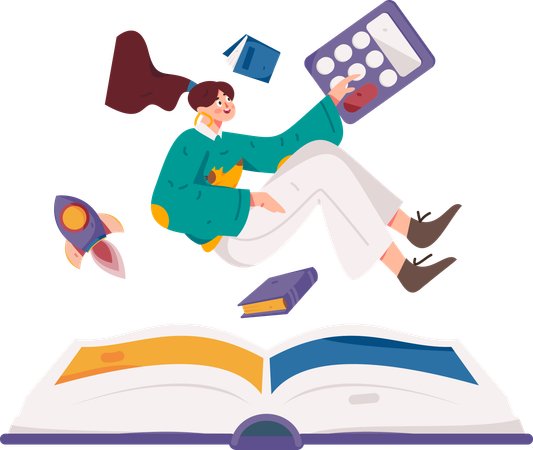 Girl taking education  Illustration