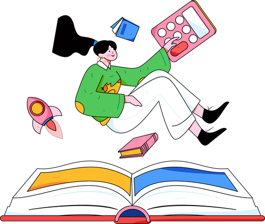 Girl taking education  Illustration