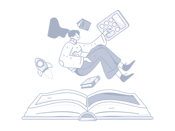 Girl taking education  일러스트레이션