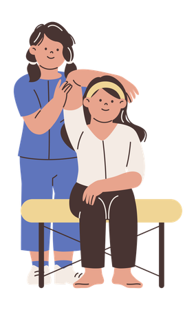 Girl taking Manual Therapy  Illustration