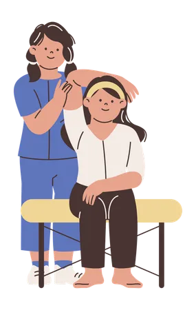 Girl taking Manual Therapy  Illustration