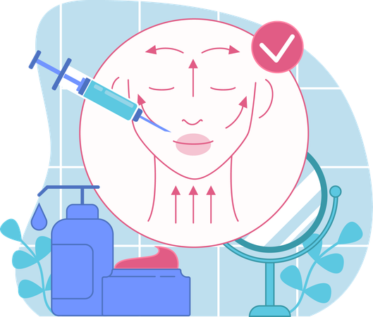 Girl taking plastic surgery  Illustration